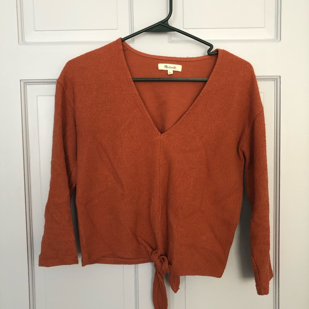 MADEWELL cropped sweater with tie